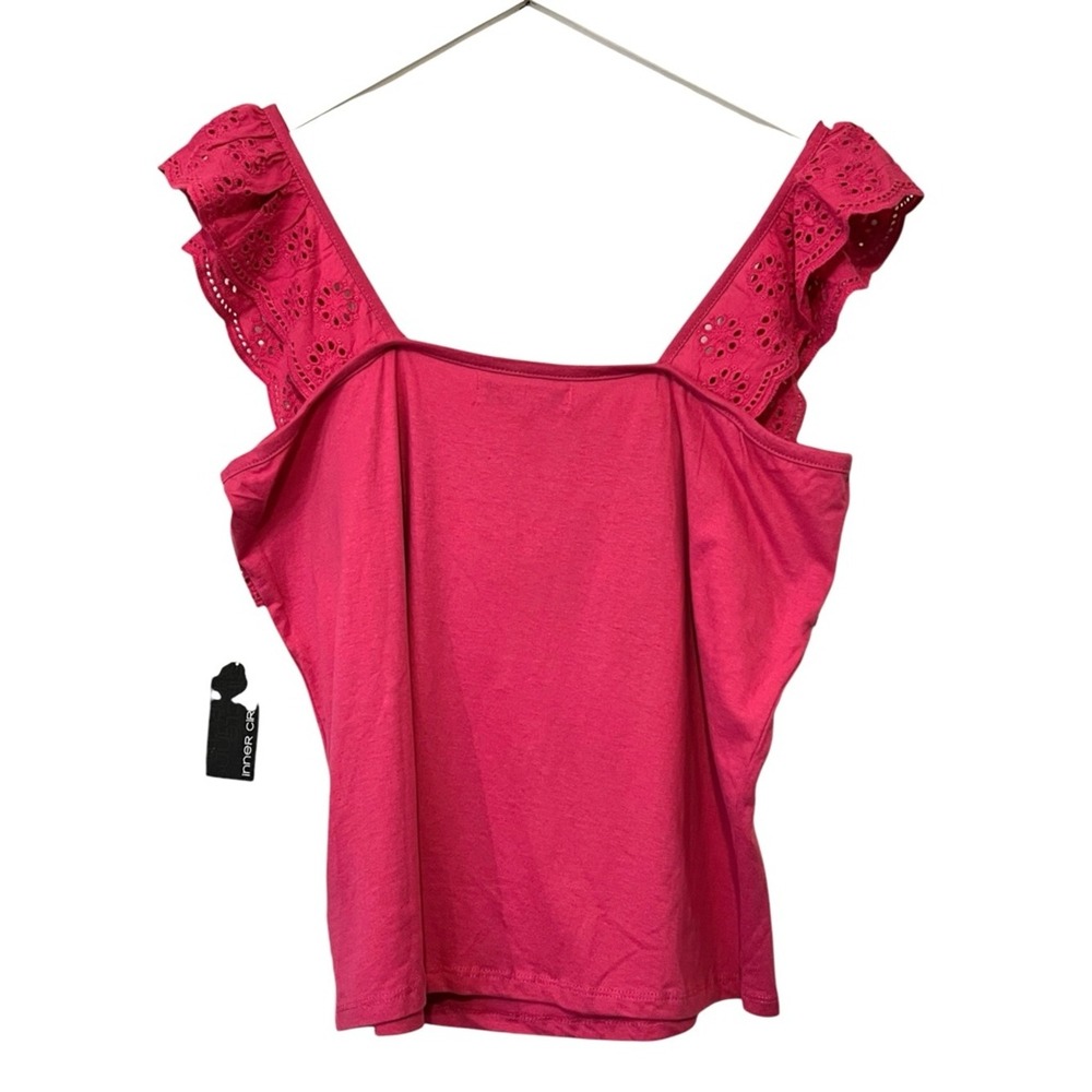 Inner Circle Tank Top, Ruffle Sleeve, Color Pink, Size Medium - Picture 3 of 9